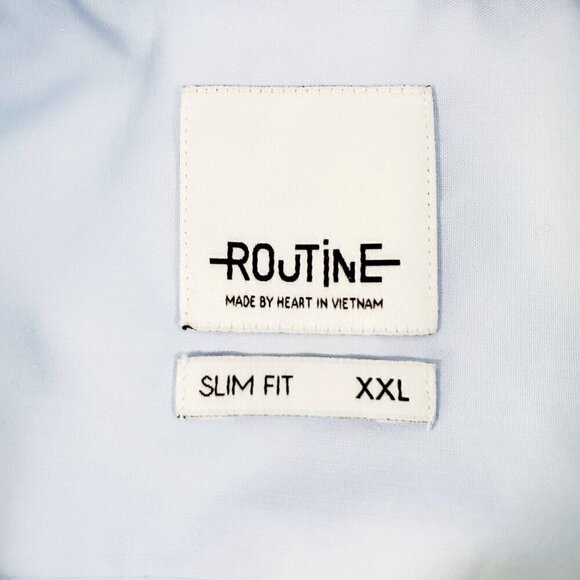 Routine Men’s Slim Fit Blue Button Front Long Sleeve Shirt – Size 2XL NWT - Picture 4 of 14